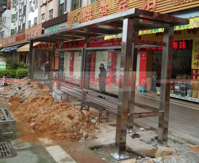 廣東不銹鋼候車(chē)亭安裝案例